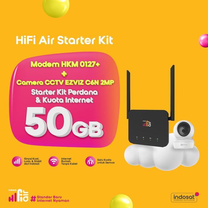 Indosat HiFi Air HKM 0127 Wifi Modem bundling Ezviz C6N 2MP CCTV Indoor