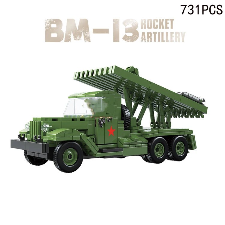 Assemble Toy Military Vehicel World War Soviet Union Katyusha BM-13 Rocket Artillery Model Building