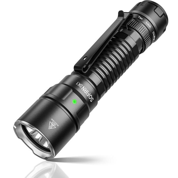 SOFIRN SK1 Tactical Flashlight 1300 Lumen Long Throw USB-C Rechargeable