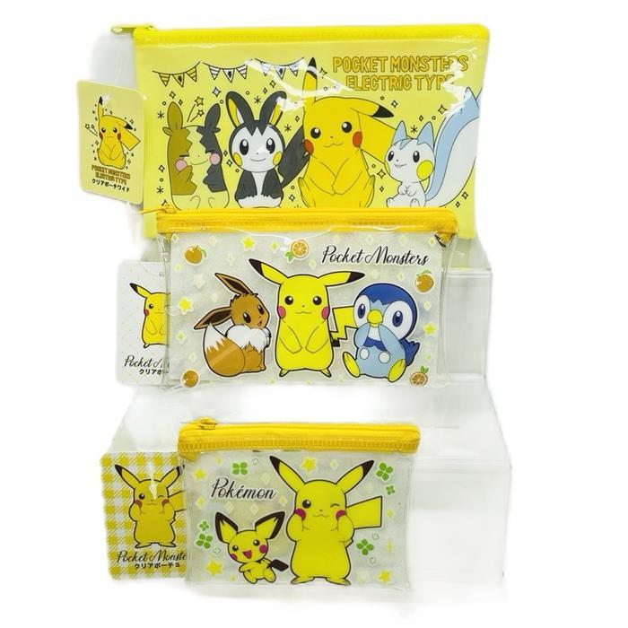 Stok Baru ZIPPER POUCH POKEMON POCKET MONSTER PENCIL CASE COIN CARD CASE TEMPAT SERBAGUNA ORI JAPAN