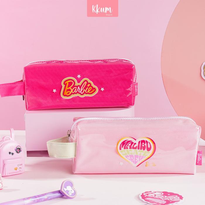 Stok Baru Pensil Case Glossy Aesthetic Barbie/ Tempat Pensil Barbie Pink Lucu