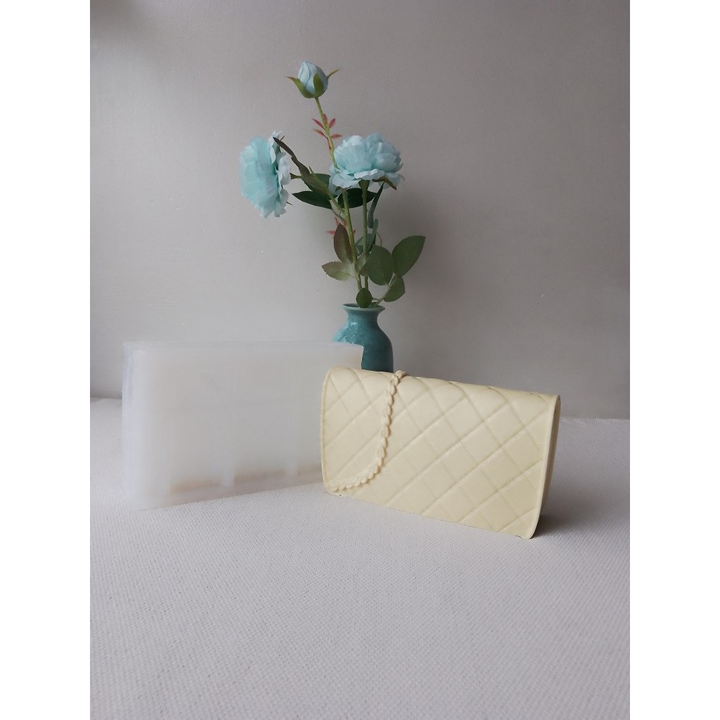 Large Size Luxury Handbag Circle Suitcase Fashion Bag Silicone Candle Mold