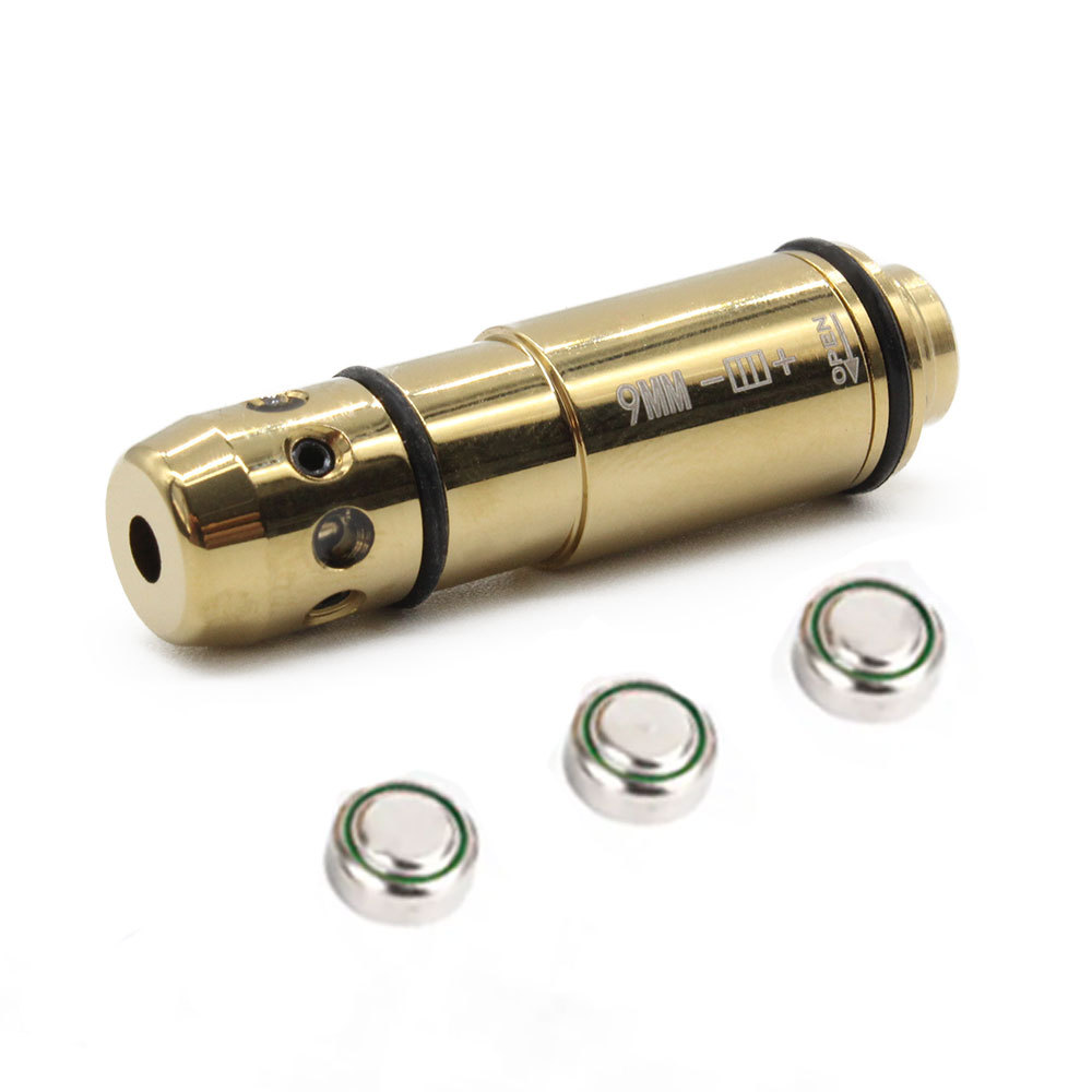 Outdoor Sport 9mm Cone Head Red Dot Sight Brass Training 2MW Laser Bullet 9*19mm Adult CS Game