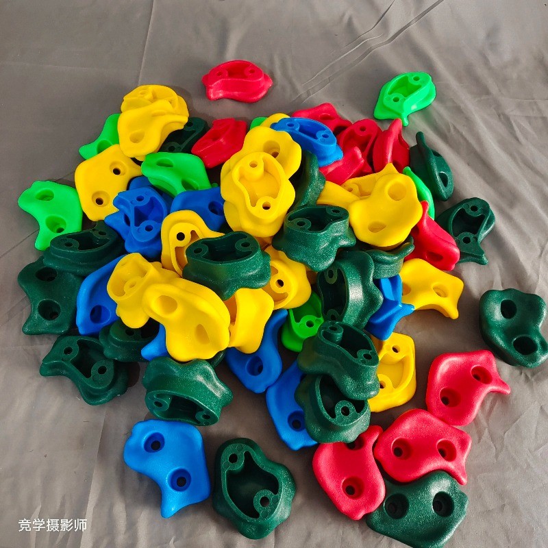 Children Plastic Rock Climbing Wall Holds Games Wood Wall Climbing Stones Set Kids Playground DIY