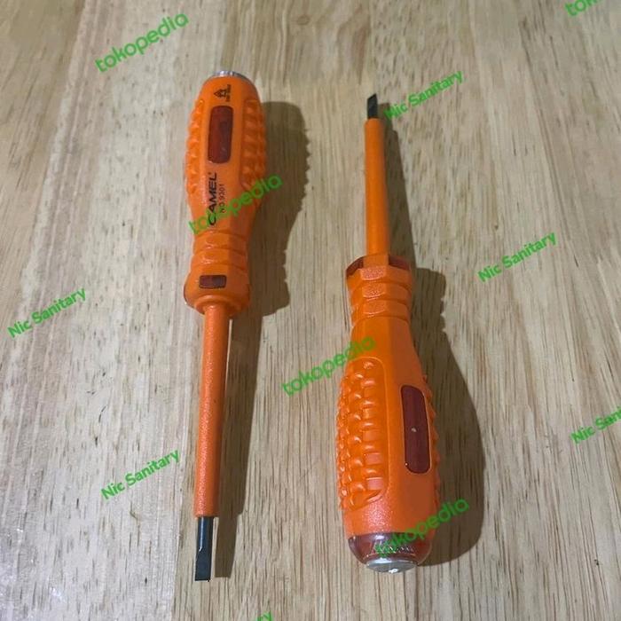 "New" Obeng Tespen listrik jumbo camel orange obeng test pen bagus CAMEL