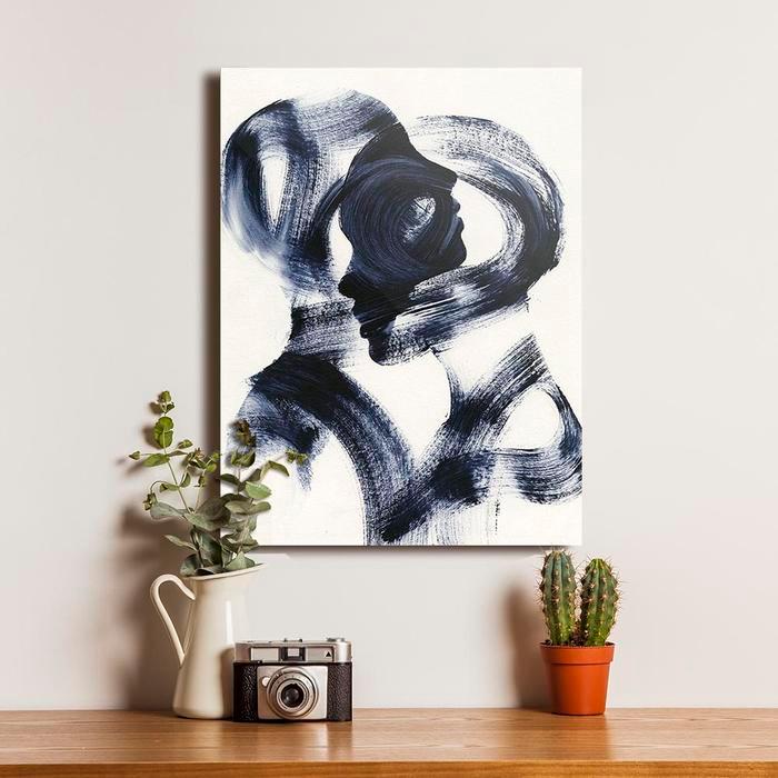 Poster Kayu Wajah Seni Siluet Dekorasi Hiasan Dinding Rumah Frame Gantungan