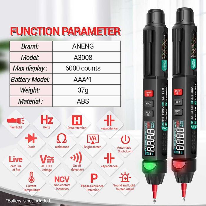 Aneng A3008 Aneng Tester Pen Detector Test Pen Listrik Tester Pen Deteksi Kabel Putus Multi Tester