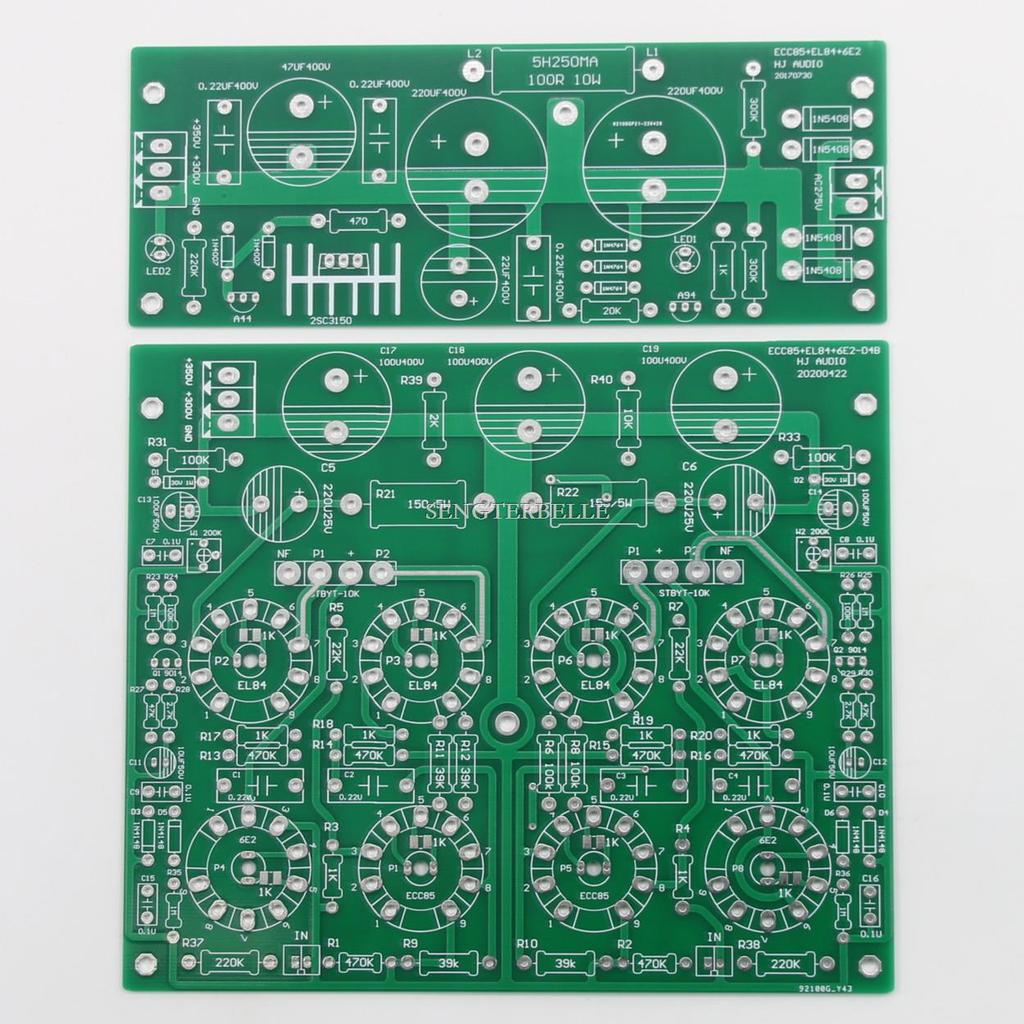 Best HiFi 1 Set EL84 Stereo Tube Amplifier Bare Board PP Push-Pull Power Amp PCB 13W+13W