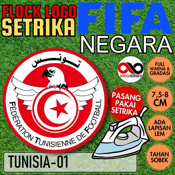 Patch Badge Emblem Flock Setrika iron-on Baju Jersey Logo FIFA NEGARA TUNISIA [01]