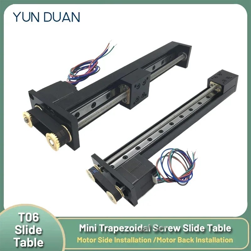 YunDuan T-type Linear Rail Stage Mini Motorized Synchronous Belt Sliding Table Linear Guide Rail