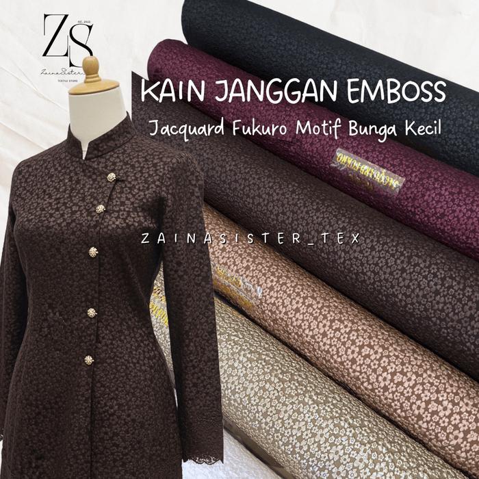 Hot Sale Kain Bahan Kebaya Janggan Jacquard Fukuro Emboss Kain Janggan Emboss