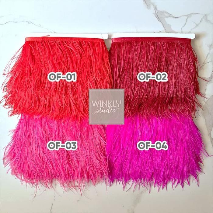 "New" Bulu Ostrich Pendek 8cm - 10cm Ostrich Feather 10 cm Renda Ostrich