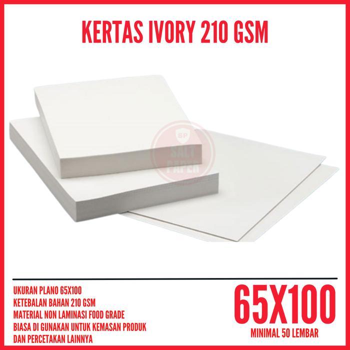 kertas ivory 210 gsm ukuran PLANO isi 50 lembar