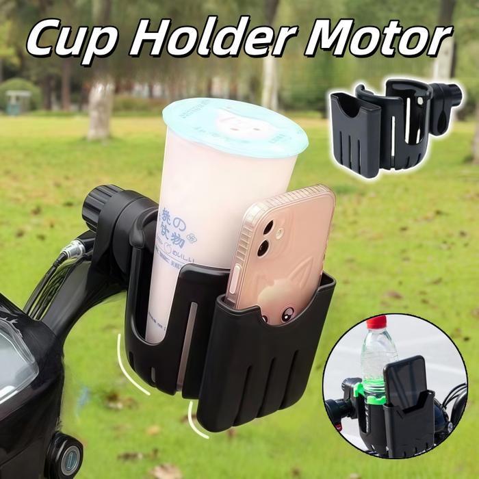 2-in-1 Cup Holder Motor Universal Tempat Sepeda/ Motor / Kursi Roda Portable Universal Cup Holder/