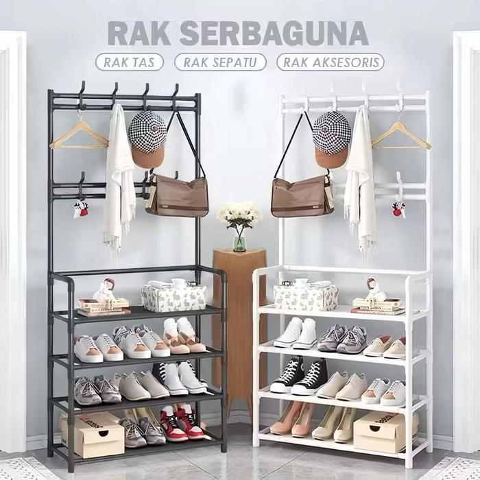 Stand Hanger Gantung Baju Tas Topi Rak Sepatu Modern / Gantungan Susun Serbaguna Kerudung Jilbab