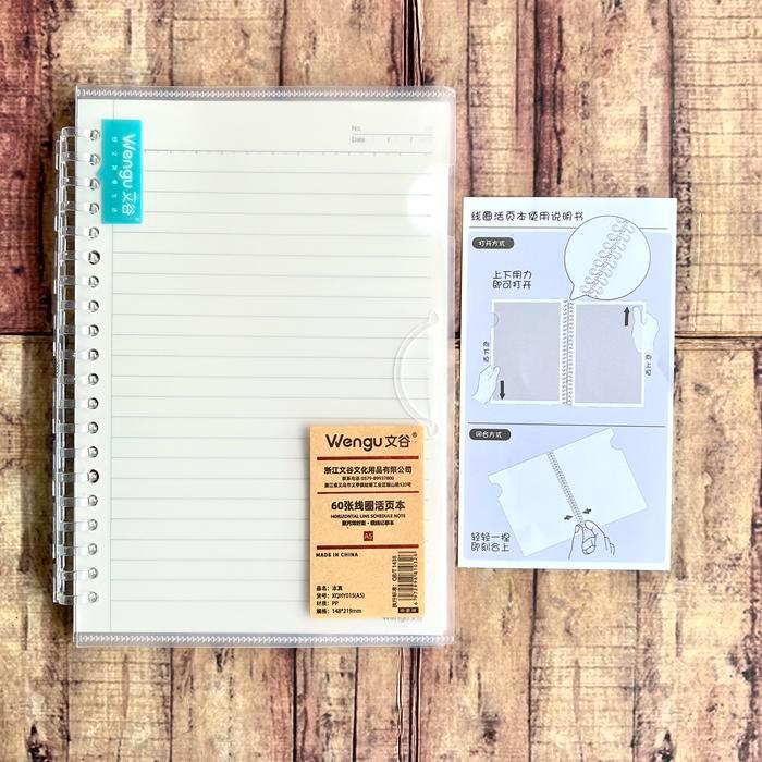 Binder Notebook A5 B5 Wengu Soft Cover Transparant - Map Binder Bisa Dilipat 360 Derajat - Binder