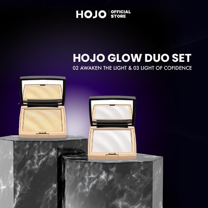 HOJO GLOW DUO SET Gold & Silver HOJO Highlighter Palette Waterproof Highlighter Glitter Makeup