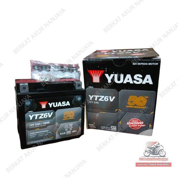 Yuasa Ytz6V 12V 5Ah Aki Yuasa Aki Motor Satria Fu Vario 125 Semi Basah