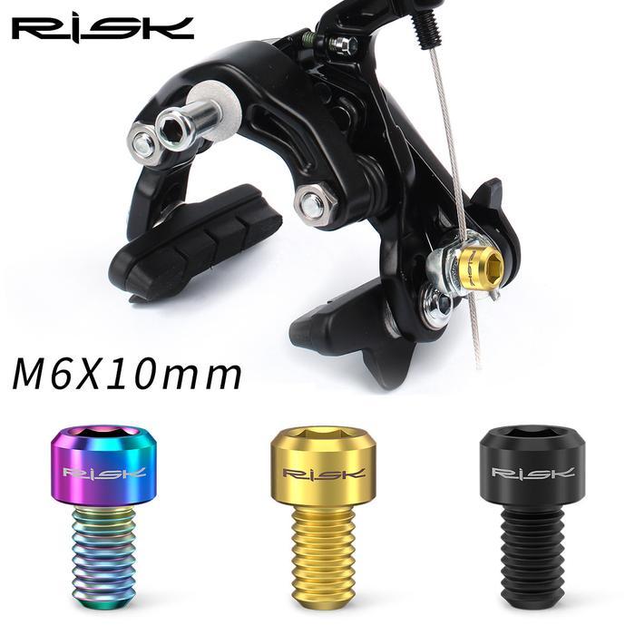 [] Risk Baut Titanium M6 x 10mm Baut Titanium U Brake Baut V Brake Sepeda