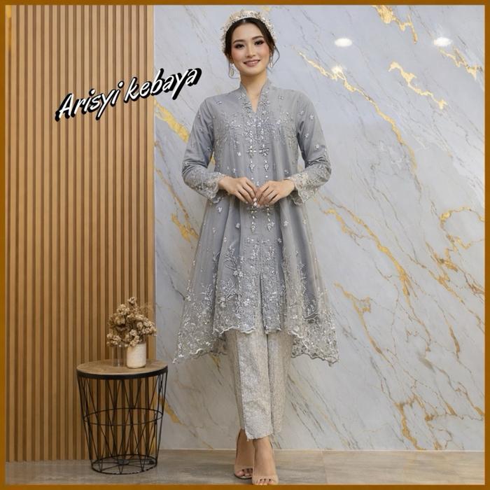 Kebaya Kartini Tunik Payet Jahit Set Songket Kebaya Modern (Twt) Terlaris