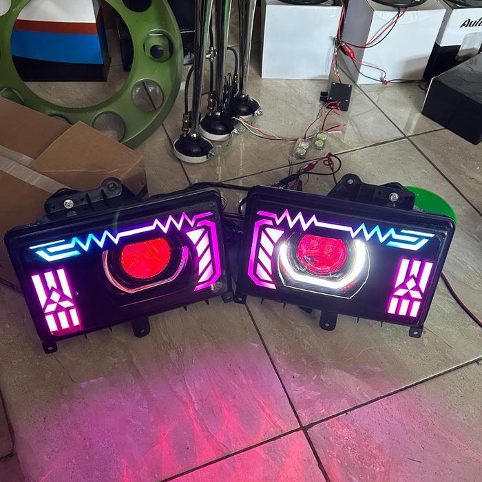 Lampu Biled Ragasa PNP Full Set Komplit Plus Relay. Headlamp Ragasa Custom Biled RGB - Custom Akrili