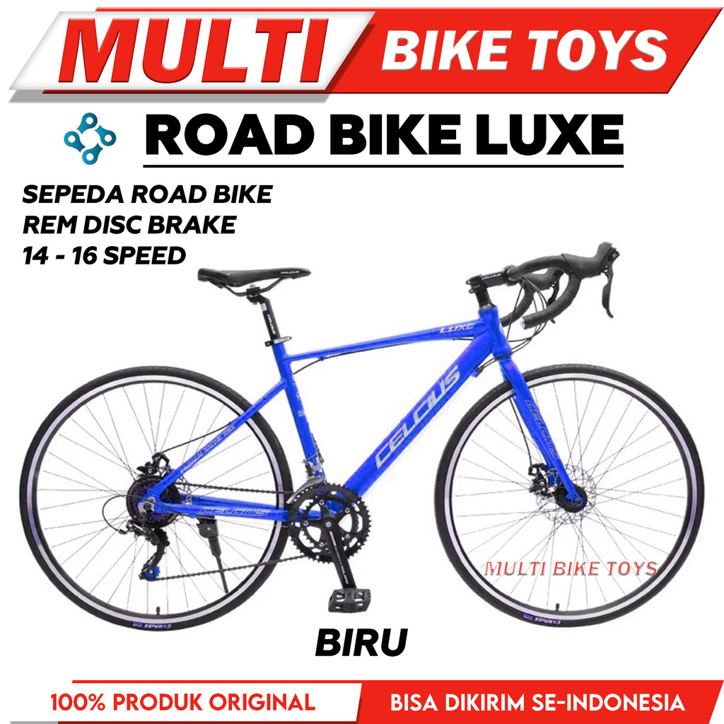 SEPEDA BALAP ROAD BIKE CELCIUS LUXE ROADBIKE FRAME ALLOY 700 C 14 DAN 16 SPEED SHIMANO
