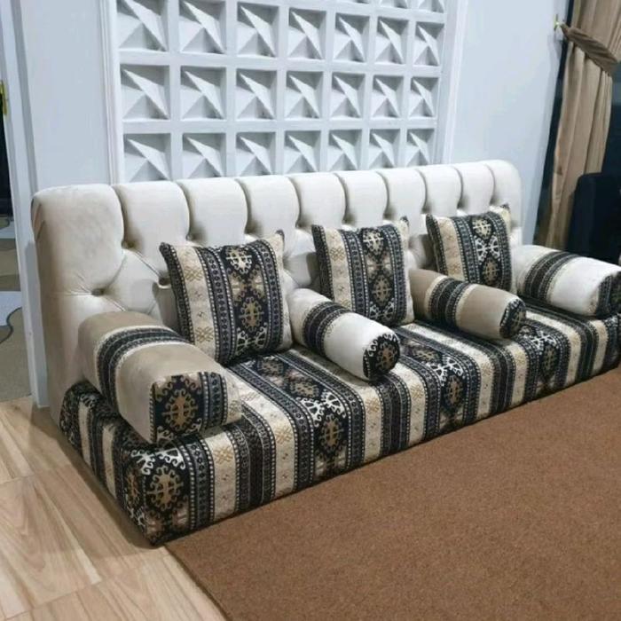 sofa lesehan arab berkualitas tinggi - motif sandaran wajik, Panjang 120