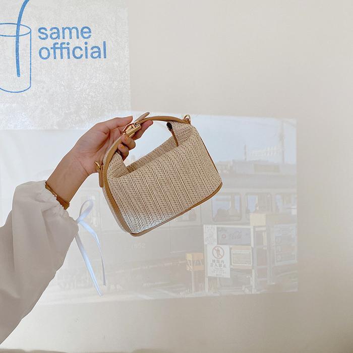 Tas Wanita Selempang Kulit Straw Bag Pesta Elegan Mewah Terlaris