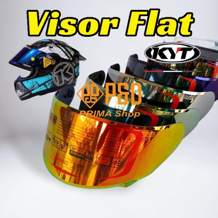 Kaca Helm Kyt Rc7, Kaca Helm Kyt R10, Flat Visor Clear Smoke Iridium Ready