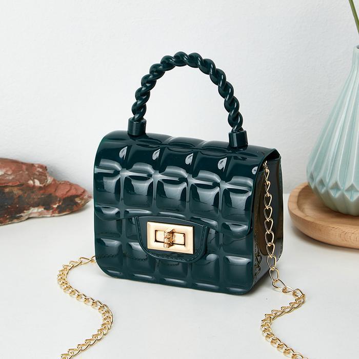 Tas Jelly Mini Tali Pellintir Tas Selempang Anak Glossy Tas Rantai Anak
