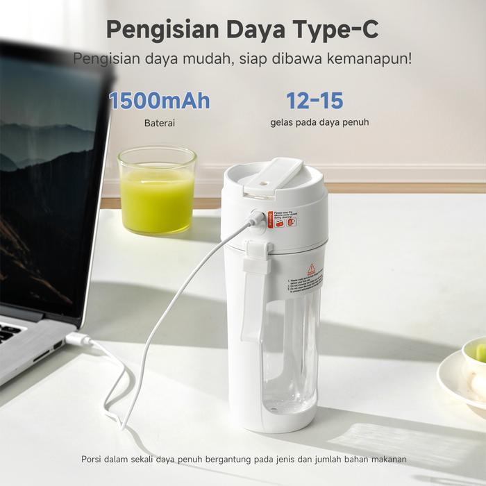 Simplus Blender Portabel 340Ml Juicer Multifungsi Gelas Siap Minum 10 Set Mata Pisau Jus Buah Dan