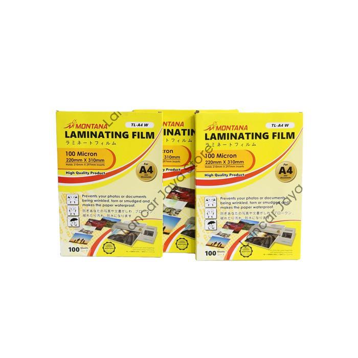 Plastik Laminating A4 Montana 100 Mic Laminating Film Montana A4