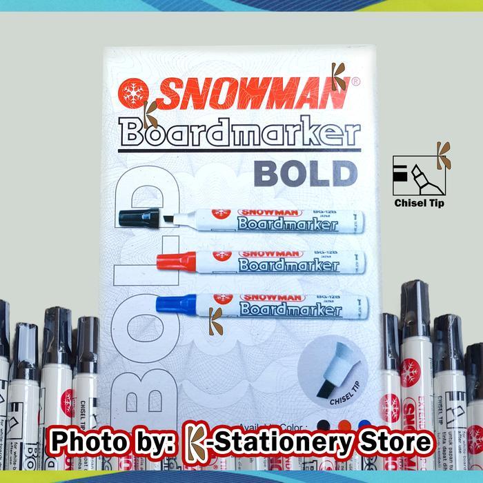 "New" Snowman Spidol Papan Tulis Kaligrafi Chisel Tip Original Marker
