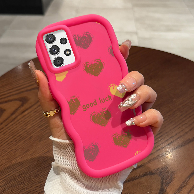 Casing Hp Untuk Samsung A52 4G A52 5G A52s Case Sketsa Doodle Hati Cesing Wave Gelombang Kesing Fros