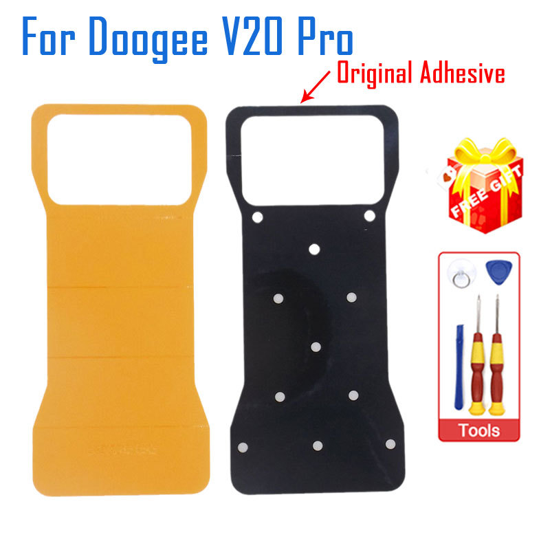 New Original DOOGEE V20 Pro Bottom Cover Back Battery Cover With Glass Plate Adhesive For DOOGEE V20