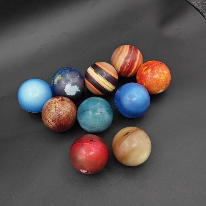 Cod - 10Pcs Bola Planet Tata Surya Mainan Edukasi Mainan/ Bola Spons Elastis Bouncy Ball Best Seller