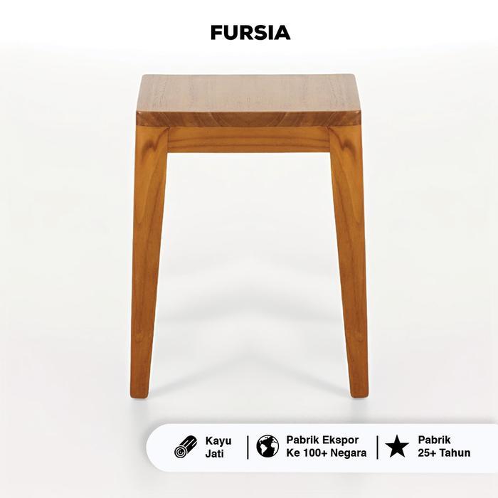 FURSIA Victor Stacking Stool Teak Wood Furniture Export Quality Mebel Kayu Jati Kualitas Ekspor