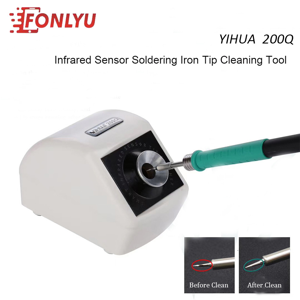 JUAL  YIHUA 200Q Infrared Induction Intelligent Soldering Iron Nozzel Cleaner For Soldering Tip Clea
