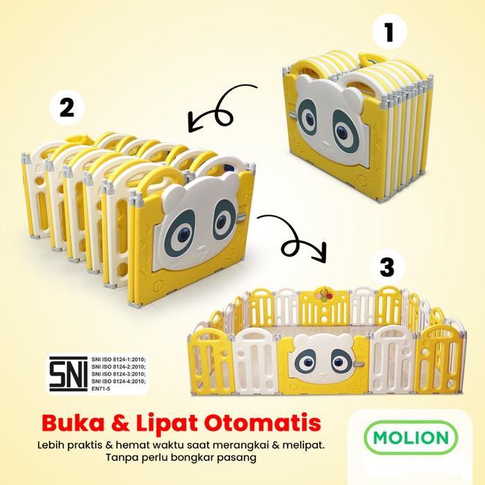 Molion Pagar Mainan Anak M1208 Baby Fence HDPE Kokoh & Aman Mainan Edukasi Anak SNI Dilengkapi