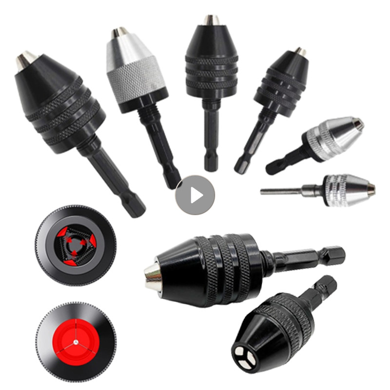 Quick Change Converter Mini Drill Chuck Keyless Screwdriver Impact Driver Adaptor Drill Drilling Con
