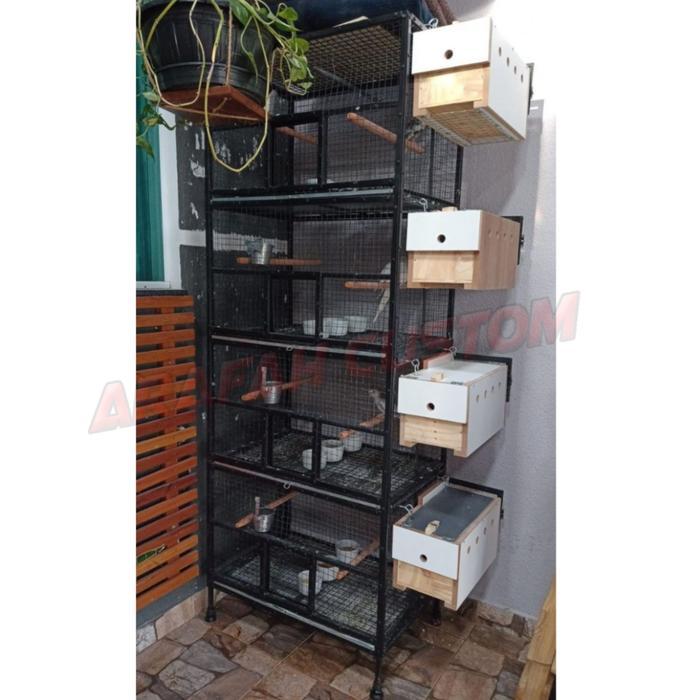 Sangkar Kandang Ternak Sekat Tingkat Burung Lovebird Falk Kenari Nuri