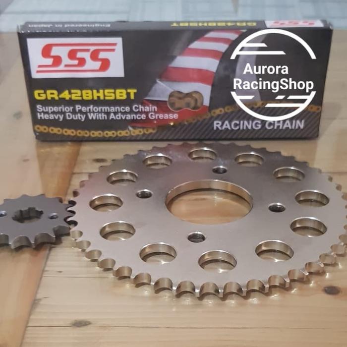 Gear Set Tk 428 Cb 150 R Old & Rantai Sss Hsbt Gold