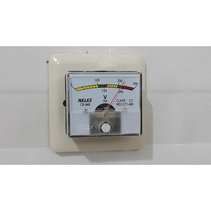 Volt meter listrik analog voltase meter colokan listrik merk heles