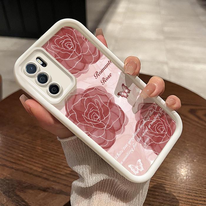Casing Hp untuk OPPO A16 OPPO A16s OPPO A54s Case Casing telepon hp pola bunga Kesing Anti drop