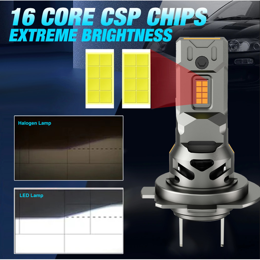 YHKOMS 900W Turbo H7 LED Headlight Bulbs CANBUS Lights 700000LM H4 Mini Lamp 3580 CSP Wireless Car