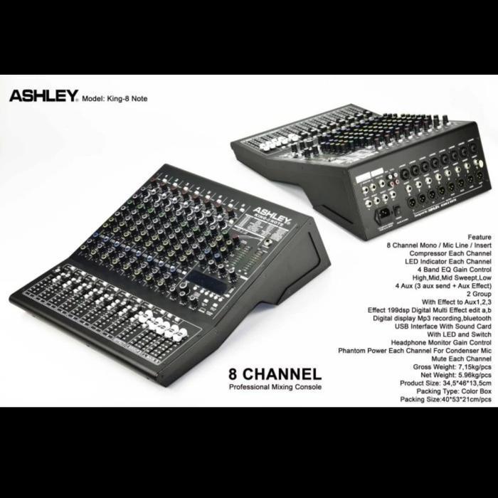 Mixer Ashley King 8 Note Ashley King8 Note Original Usb Interface 8 Ch