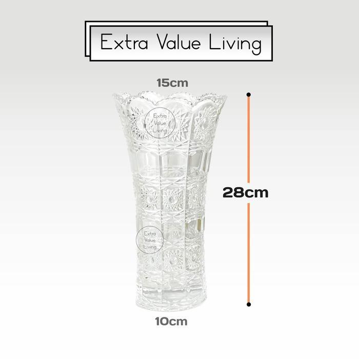 Vas Bunga Kristal Vas Bunga Kaca 28 Cm Estetik Vas Kristal Bohemia Crystal Vase Clear Terlaris