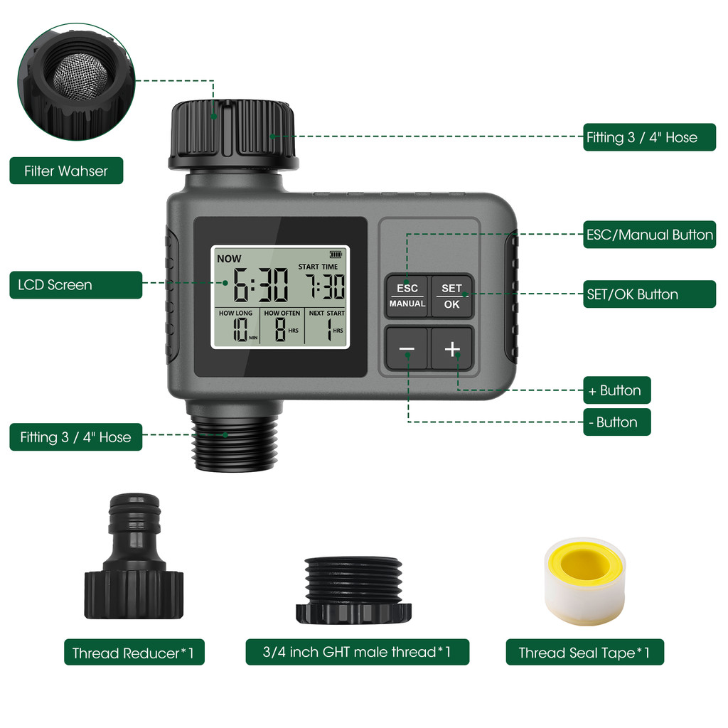 Automatic Water Timer Intelligent Irrigation Watering Sprinkler Timer Irrigation Controller for Lawn