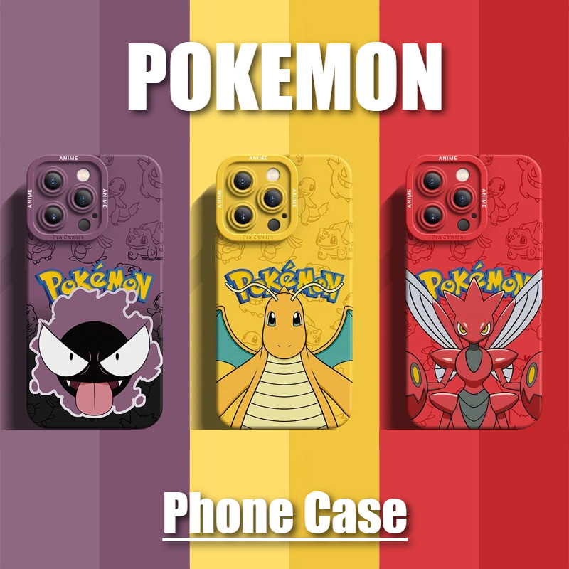 Pokemon Dragonite Gastly Scizor Anime Phone Case for Apple iPhone 16 15 14 13 12 Pro Promax Soft