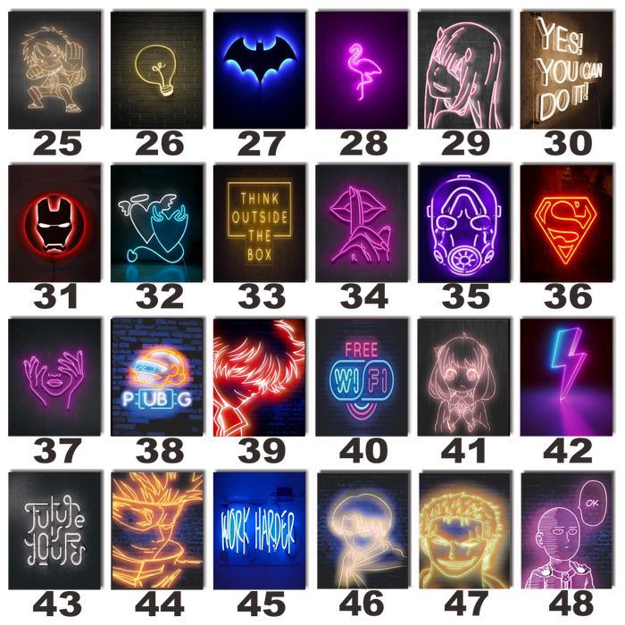 "New" Dekorasi dinding poster kayu hiasan dinding kamar aesthetik estetik sekotengs poster neon